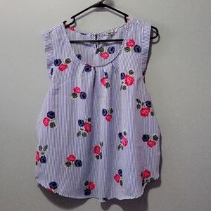 Hint of Blush women's  top floral  strip  size xxl